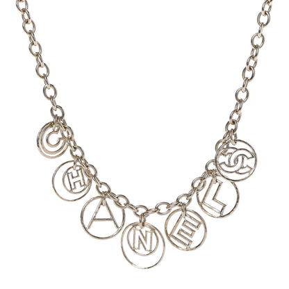 Chanel Metal Hoop Cuba Logo Necklace Gold 1 of 6
