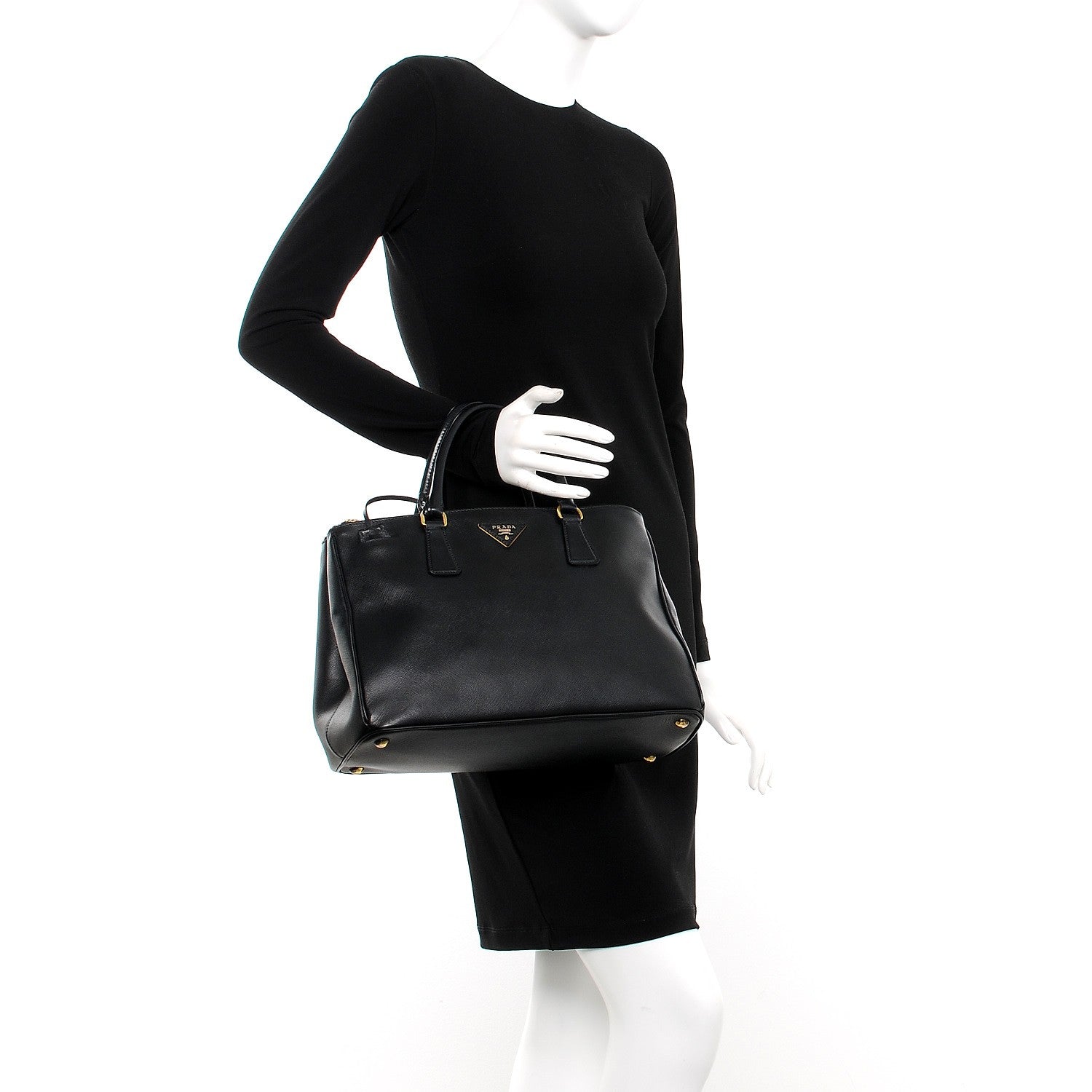 Prada Saffiano Medium Galleria Double Zip Tote Black 3 of 10