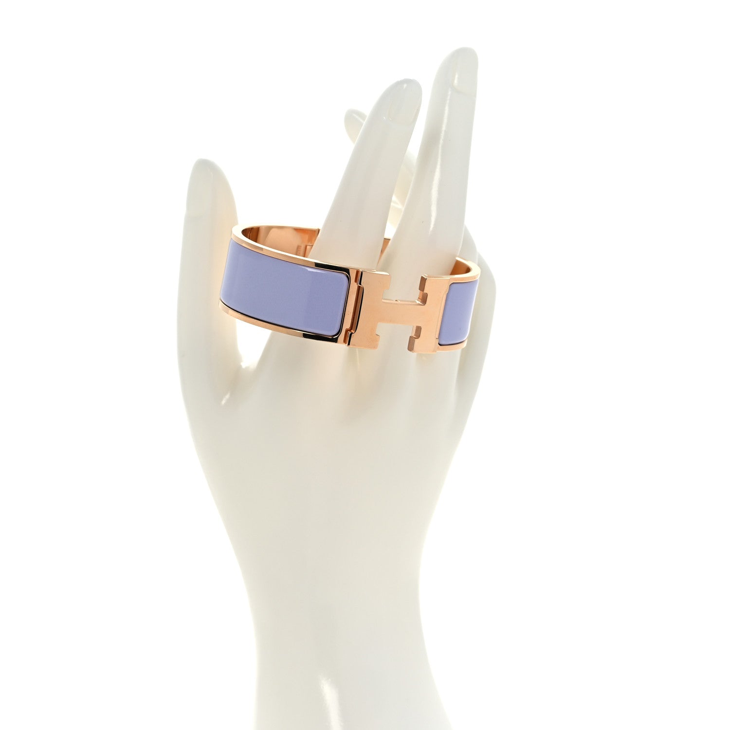Hermes Enamel Wide Clic Clac H Bracelet GM Parme 2 of 5