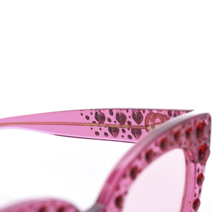 Gucci Acetate Crystal Heart GG0116S Sunglasses Fuchsia 6 of 6