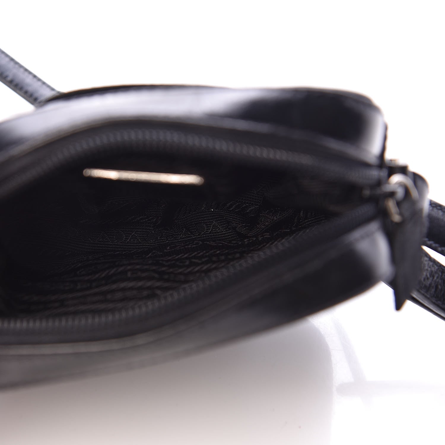 Prada Tessuto Nylon Glace Calfskin Crossbody Bag Black 5 of 11