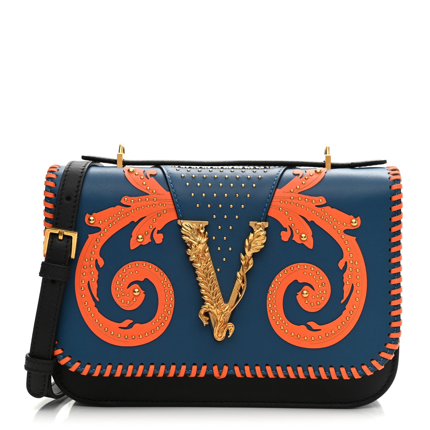 Versace Nappa Virtus Top Handle Shoulder Bag 1 of 9