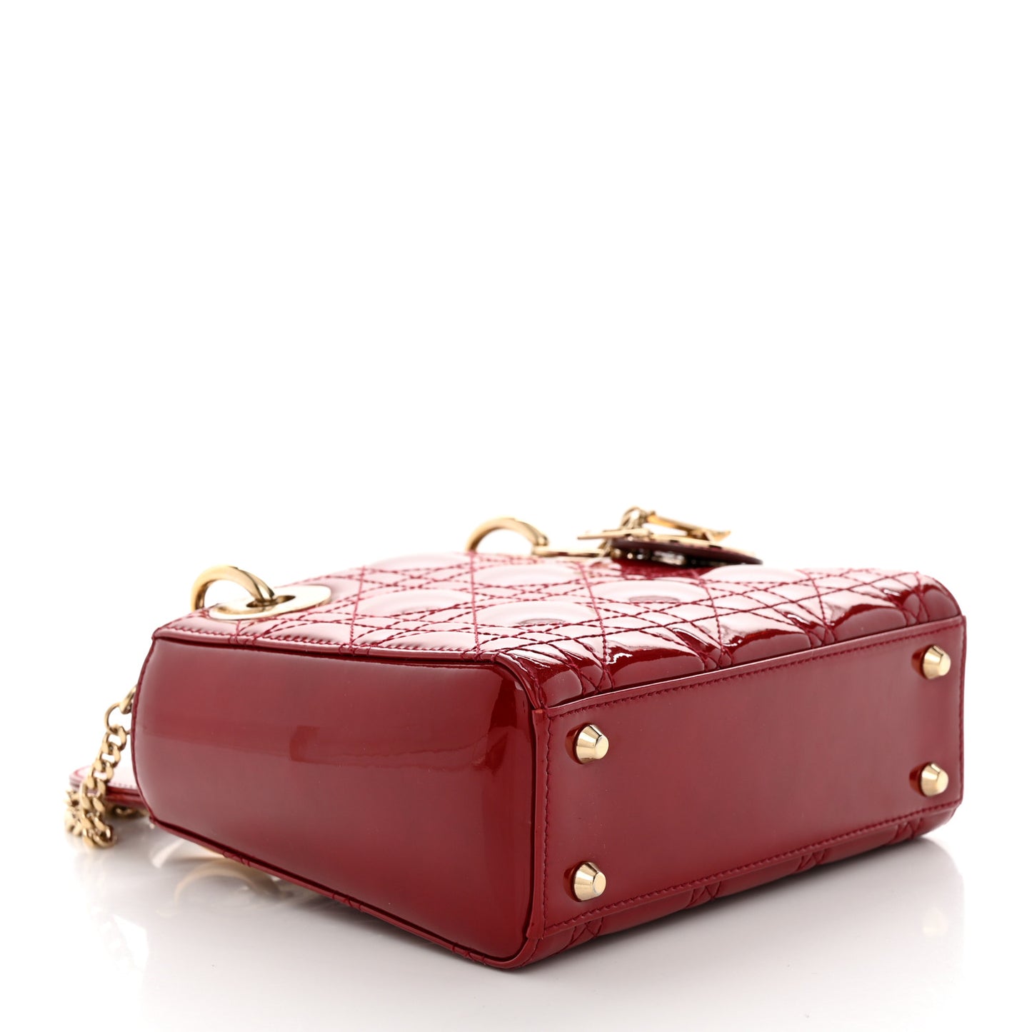 Patent Cannage Mini Lady Dior Red