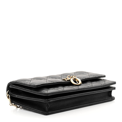 Christian Dior Lambskin Lady Dior Top Handle Clutch Black 4 of 15