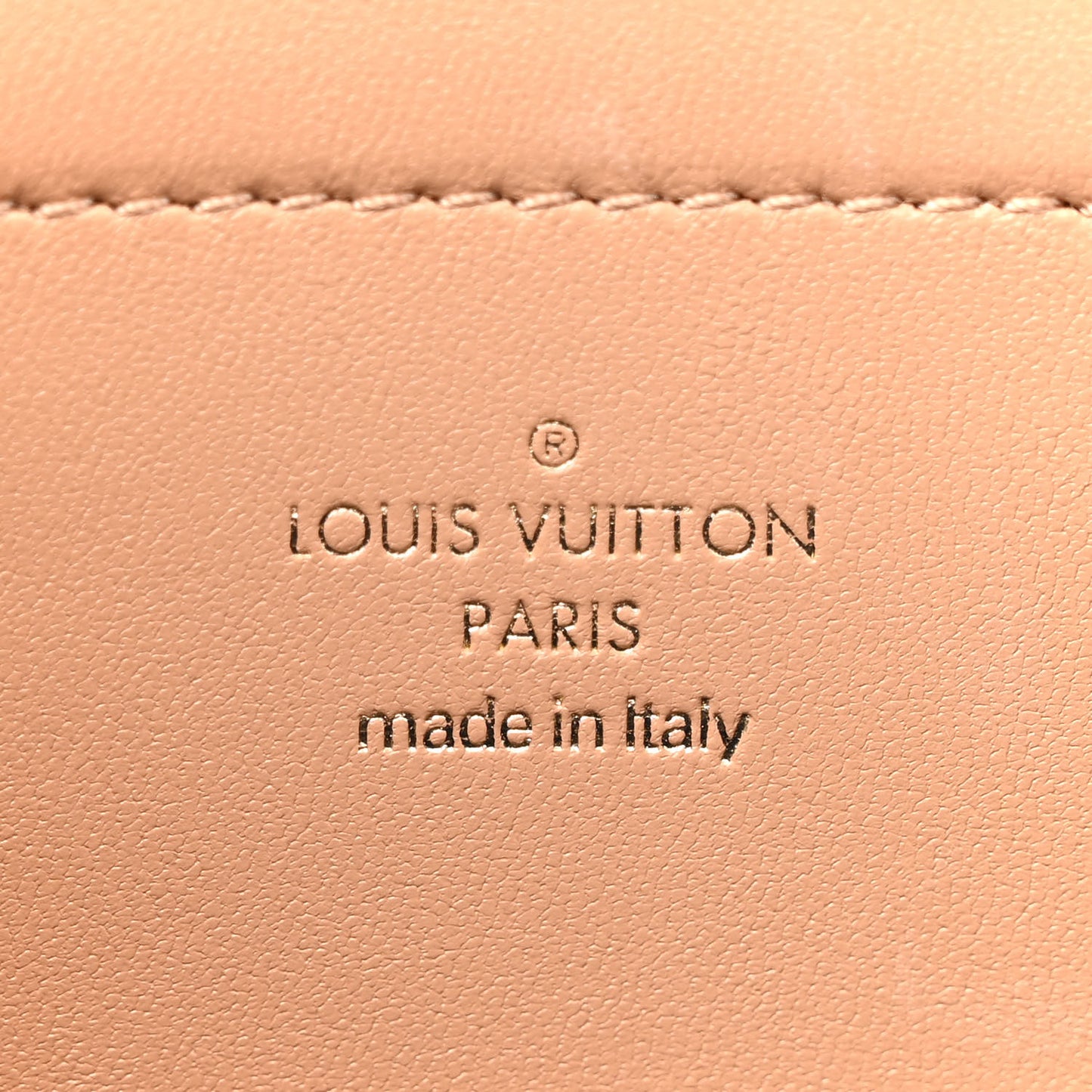 Lambskin Embossed Monogram Pochette Coussin Camel