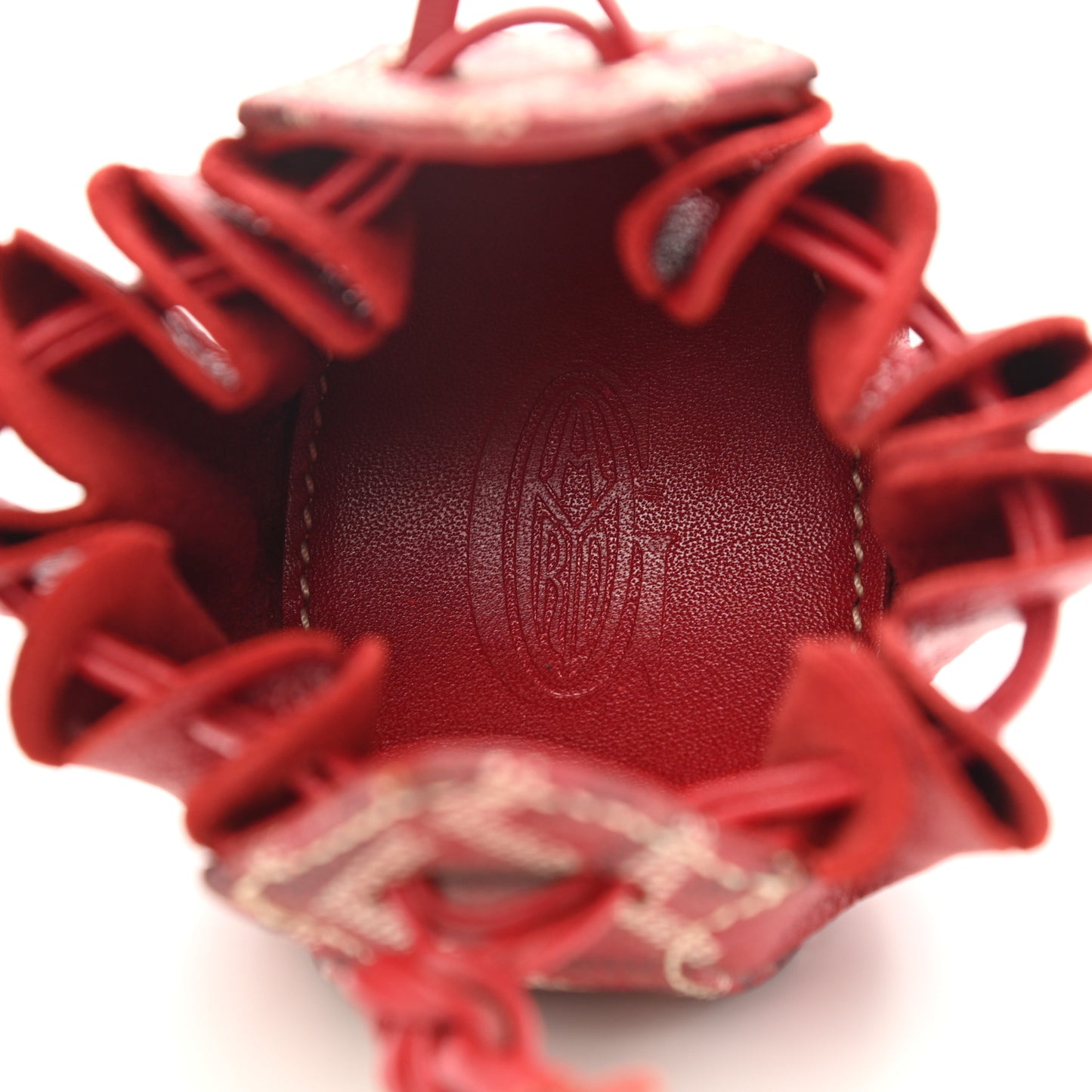 Goyardine Drawstring Coin Pouch Red