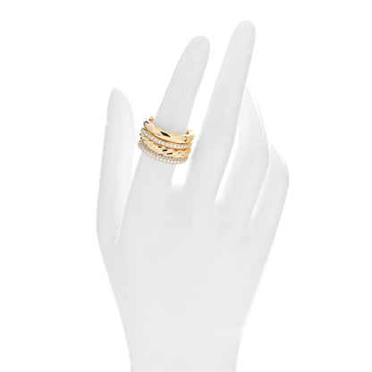 David Yurman 18K Yellow Gold Diamond Mercer Multi Row Ring 54 6.75 2 of 5
