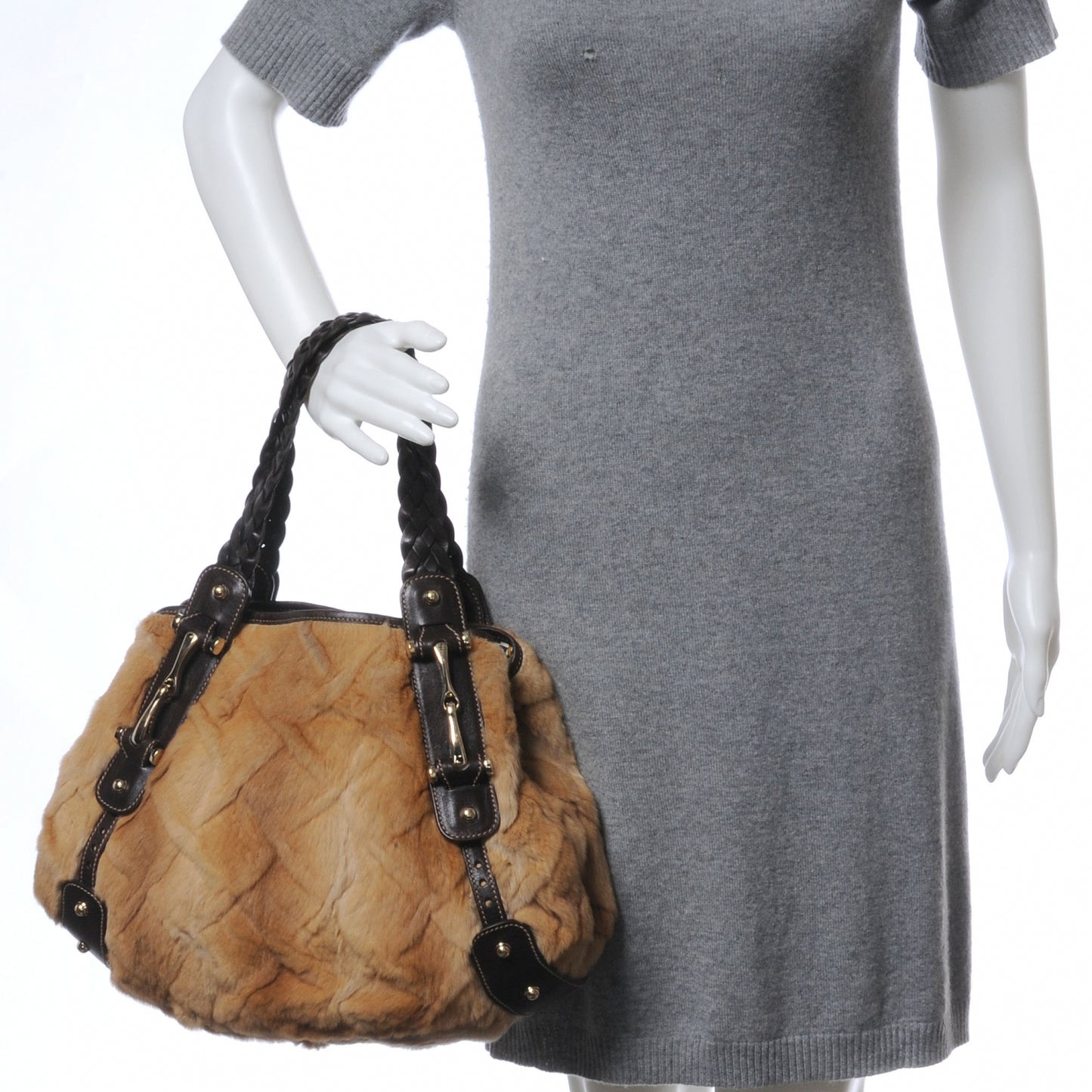 Mink Fur Leather Medium Pelham Shoulder Bag