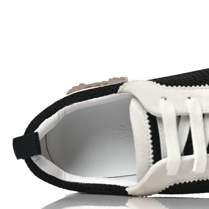 Hermes Air Mesh Suede Goatskin Bouncing Sneakers 36.5 Black White 6 of 8