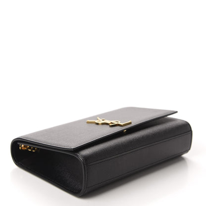 Saint Laurent Grain De Poudre Medium Classic Monogram Kate Satchel Black 4 of 11