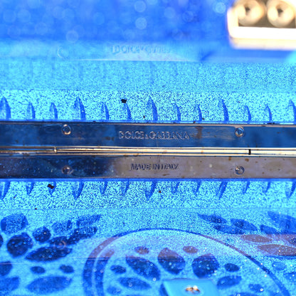 Dolce & Gabbana Crystal Embellished Plexiglass Dolce Box Clutch Blue 6 of 8