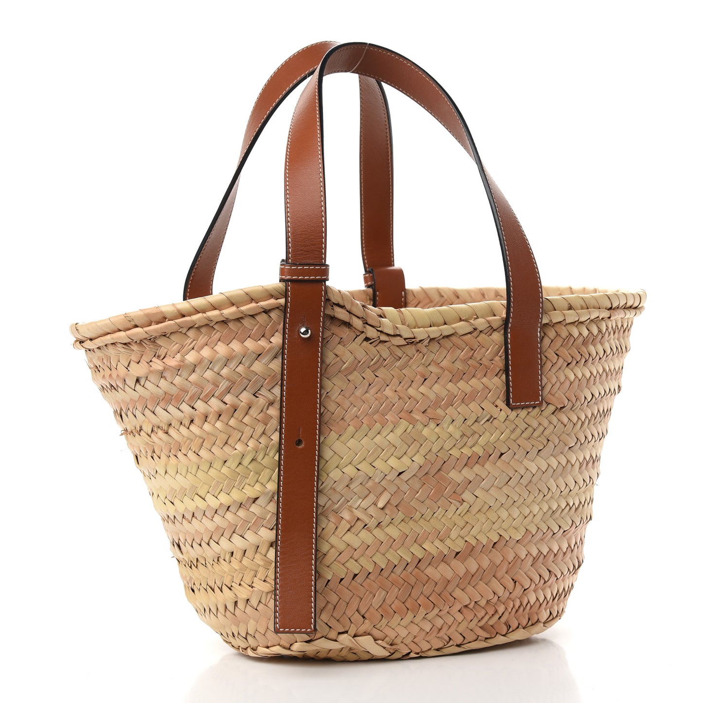 Raffia Medium Basket Tote Bag Natural Tan