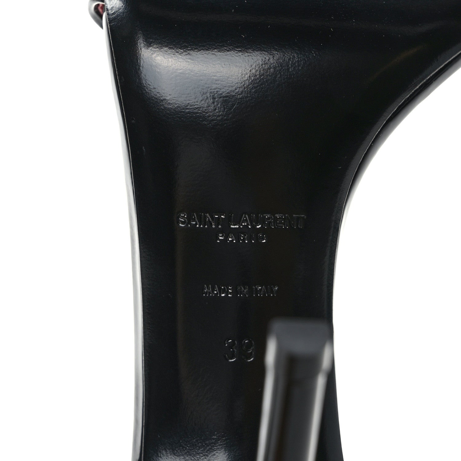 Saint Laurent Patent Calfskin Amber 105 Ankle Strap Sandals 39 Black 6 of 8