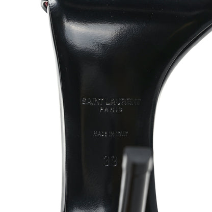 Saint Laurent Patent Calfskin Amber 105 Ankle Strap Sandals 39 Black 6 of 8