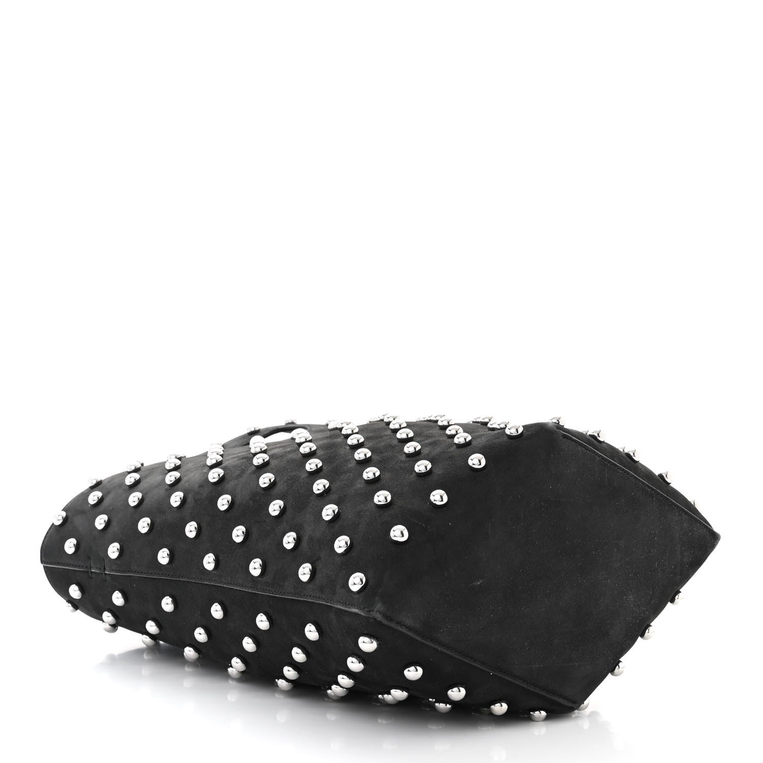 Alaia Nubuck Calfskin Studded Medium Folded Bag Black 5 of 10