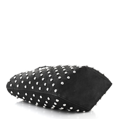Alaia Nubuck Calfskin Studded Medium Folded Bag Black 5 of 10
