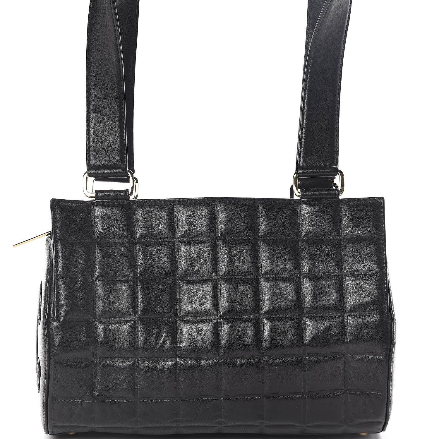 Chanel Lambskin Chocolate Bar Quilted CC Shoulder Bag Black 8 of 10