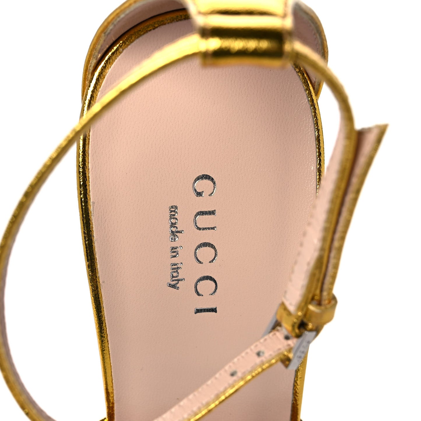 Metallic Nappa Crawford Knot Ankle Strap Sandals 37 Gold
