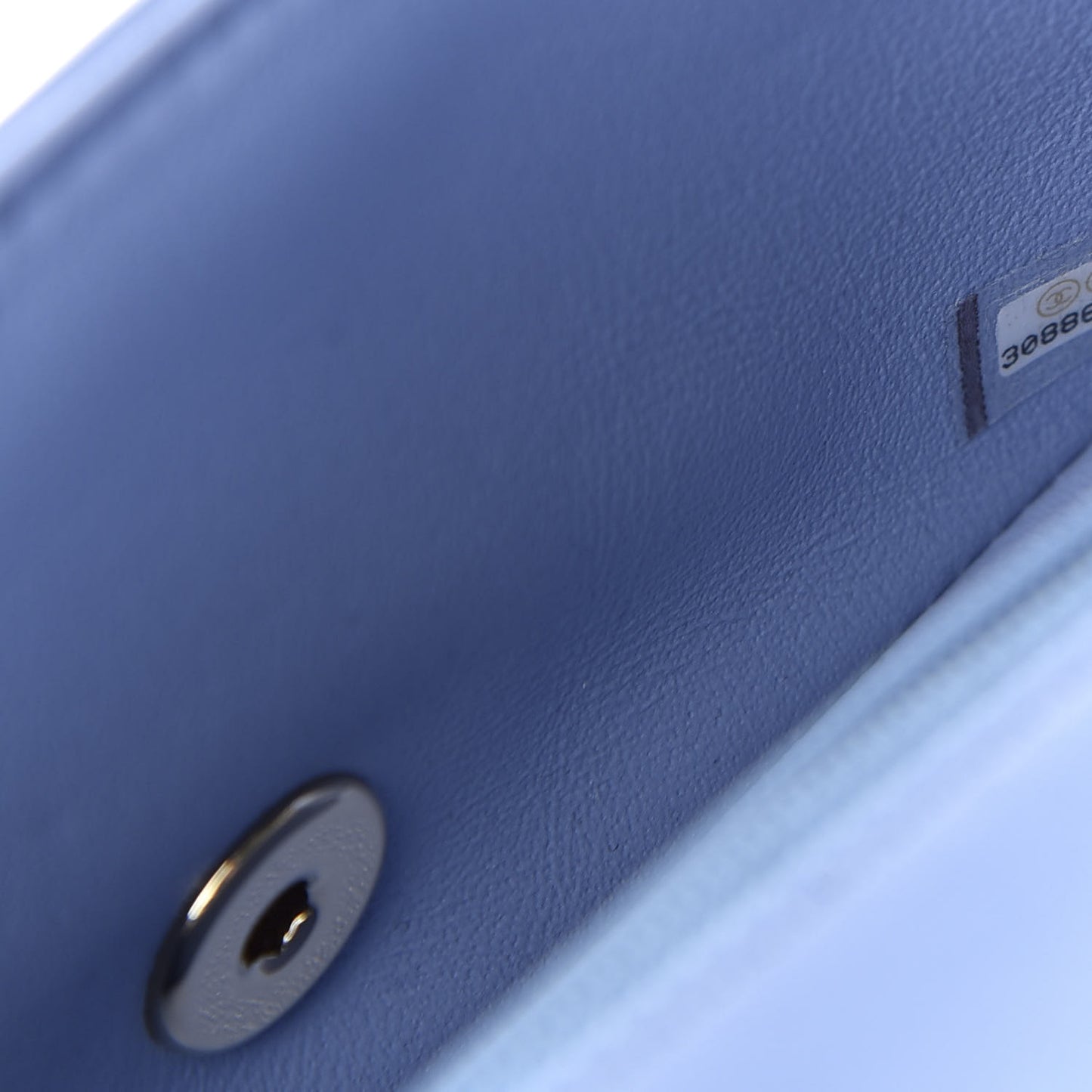 Lambskin Quilted Mini Rectangular Flap Light Blue