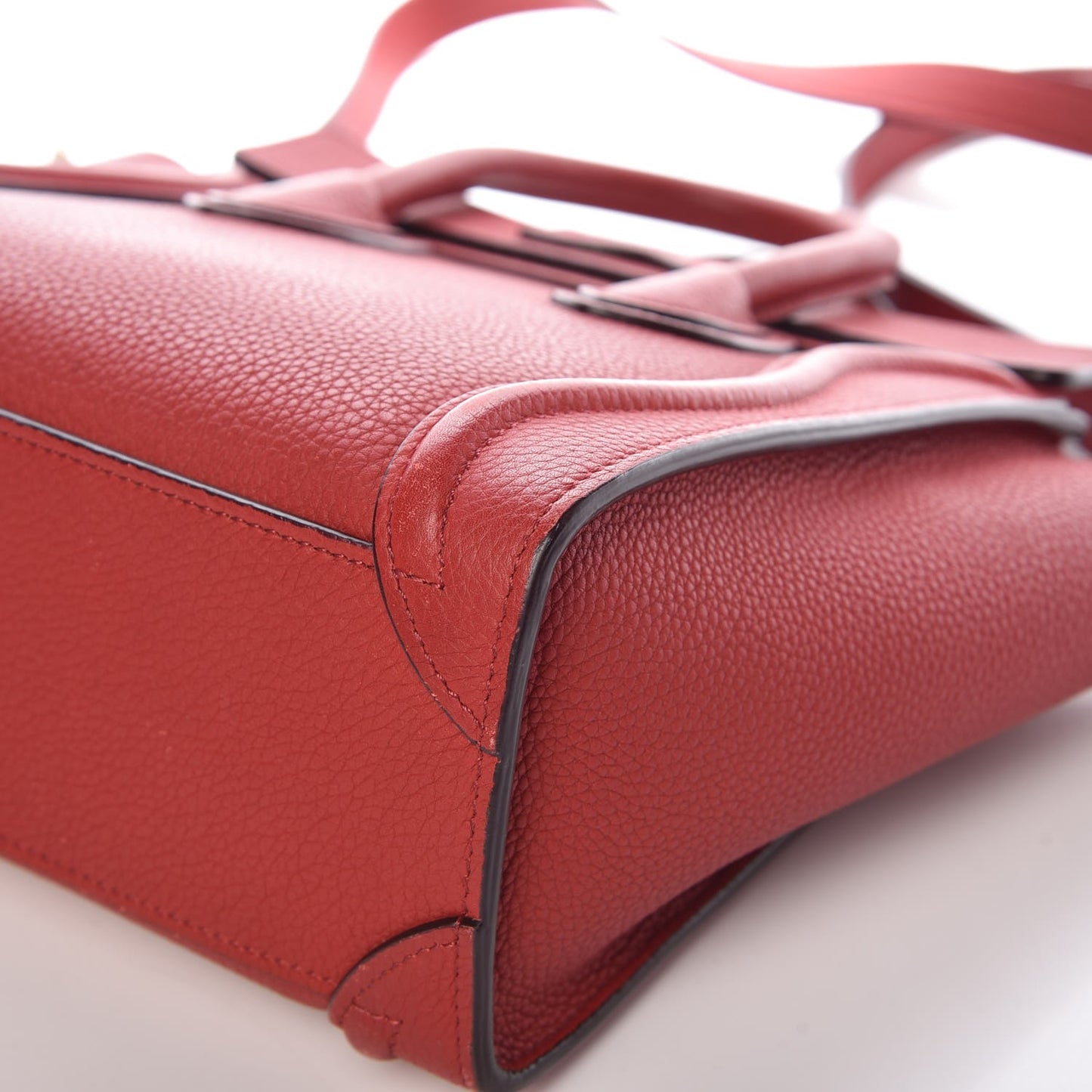 Drummed Calfskin Nano Luggage Coquelicot