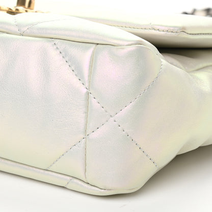 Chanel Iridescent Calfskin Quilted Medium Chanel 19 Flap White 10 of 11