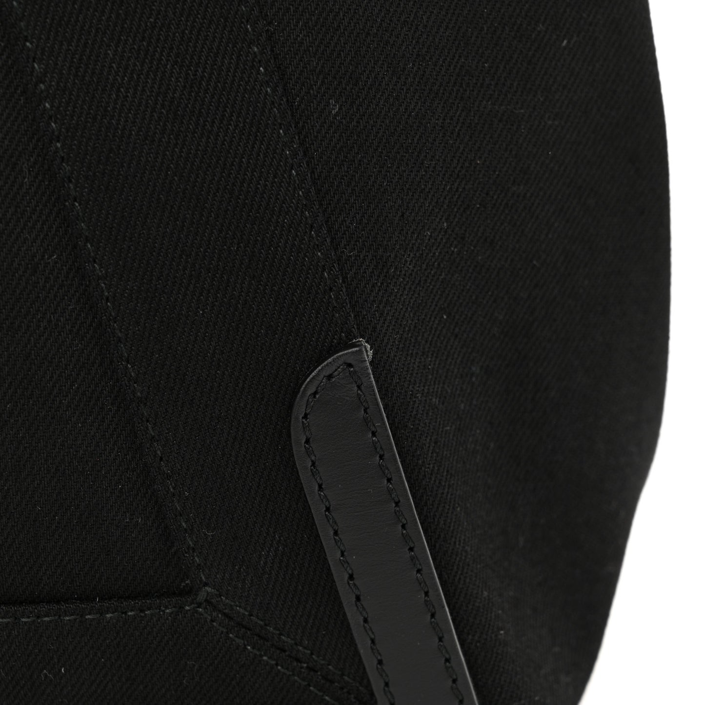Cotton Canvas Calfskin M Navy Cabas Black White