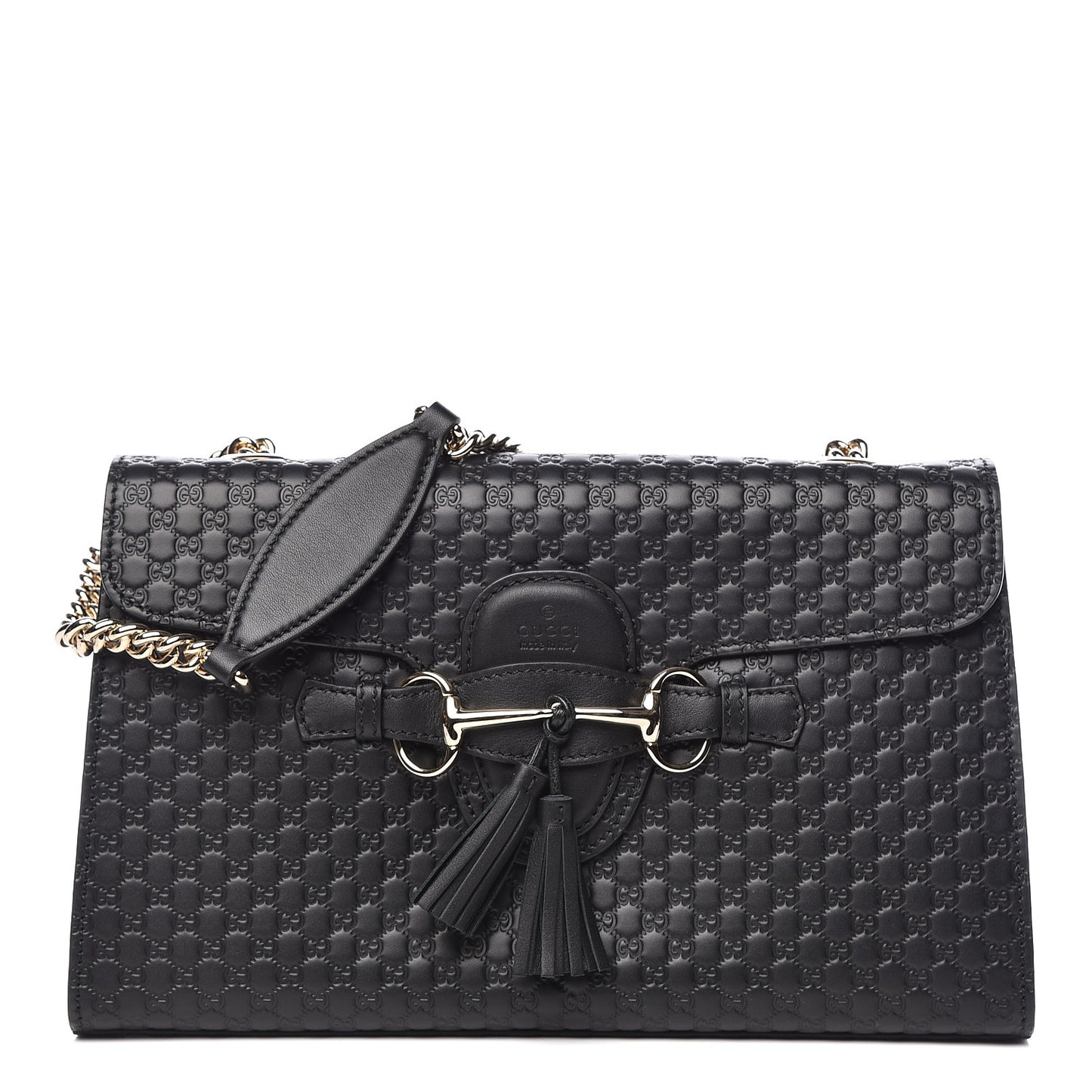 Microguccissima Medium Emily Chain Shoulder Bag Black