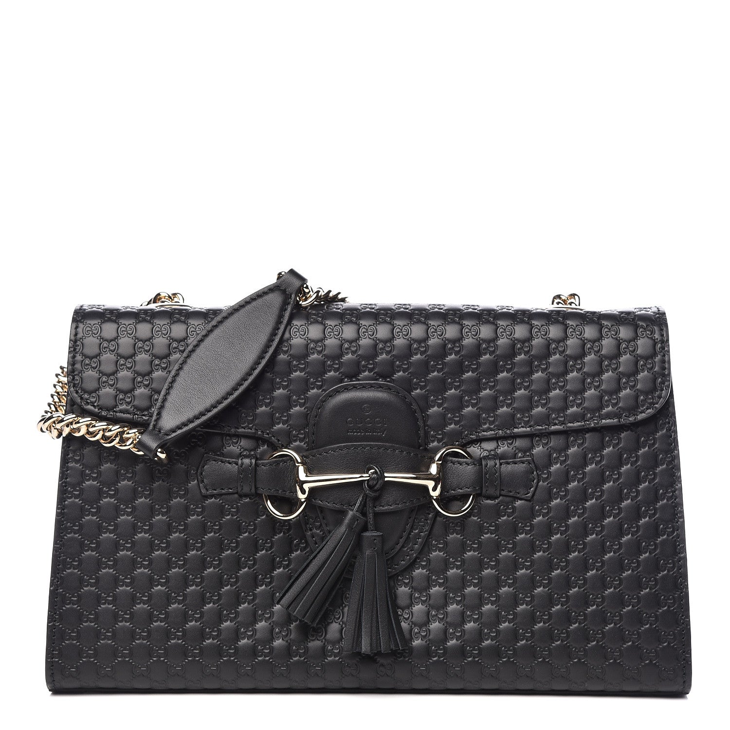 Gucci Microguccissima Medium Emily Chain Shoulder Bag Black 1 of 9