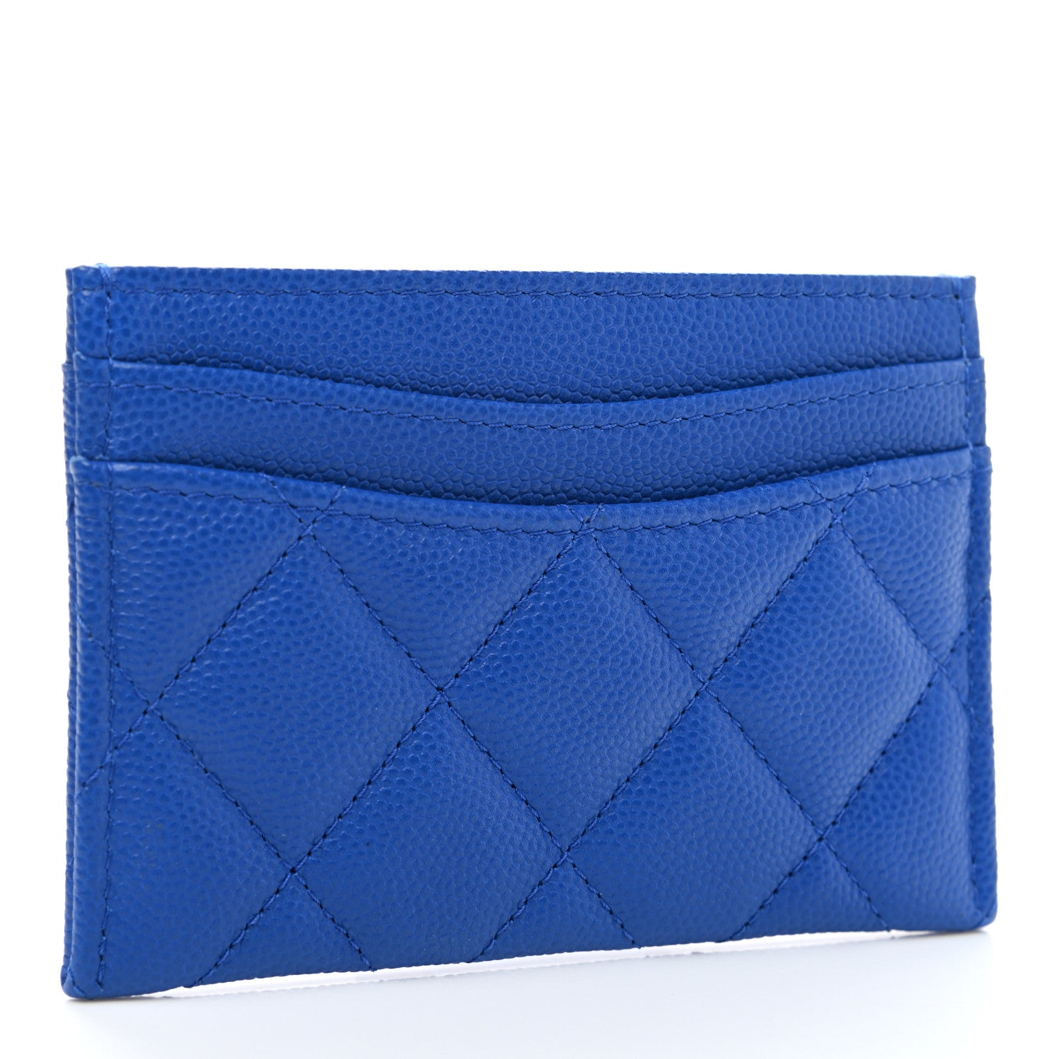 Chanel Caviar Quilted Card Holder Blue 3 of 9