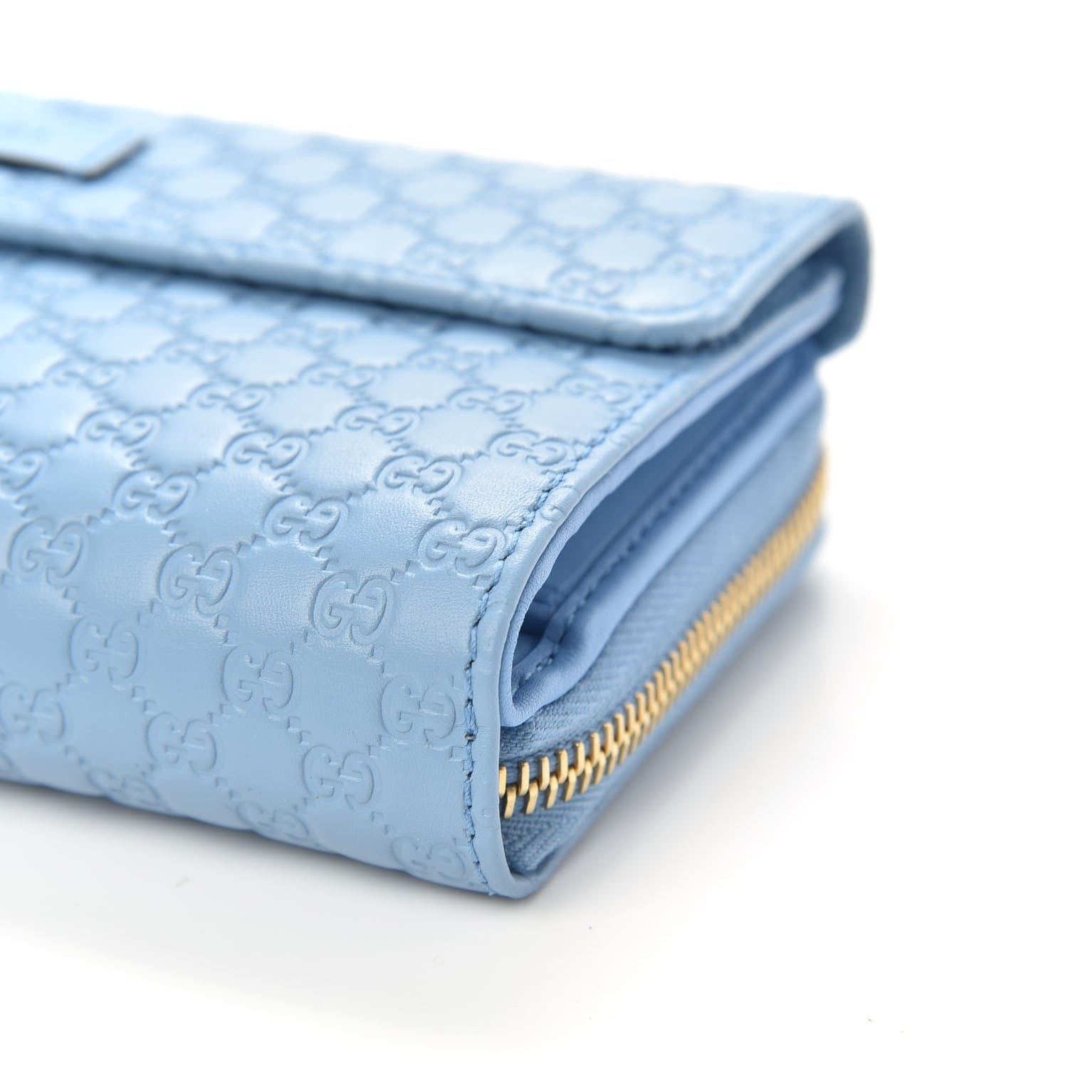 Gucci Soft Microguccissima Continental Zip Wallet Mineral Blue 12 of 12
