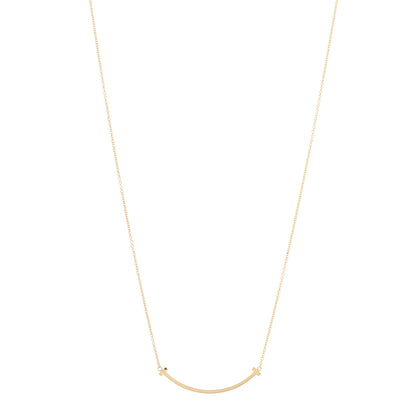 Tiffany 18K Yellow Gold Small T Smile Pendant Necklace 1 of 4