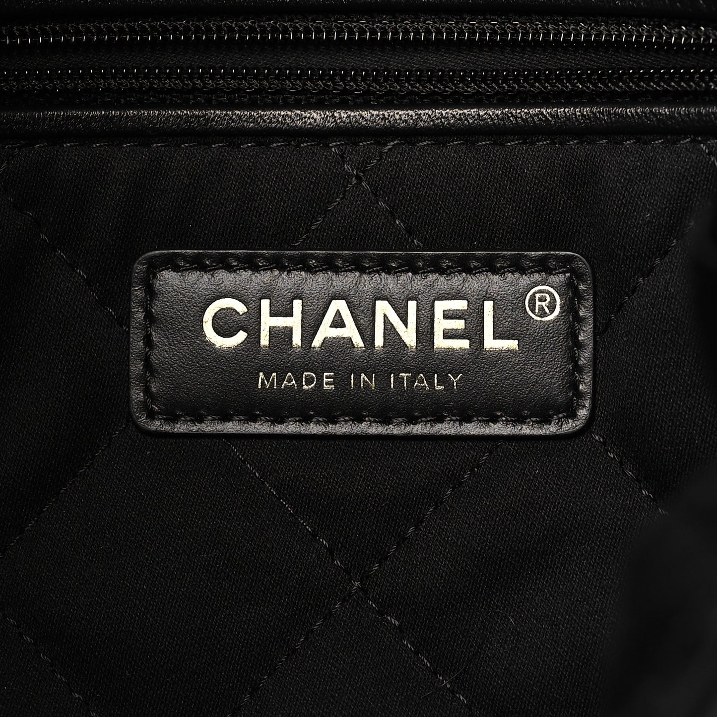 Shiny Calfskin Striped Small Chanel 22 Black White