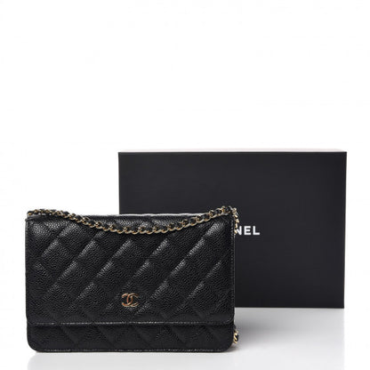 Chanel Caviar Quilted Wallet On Chain WOC Black 9 of 9