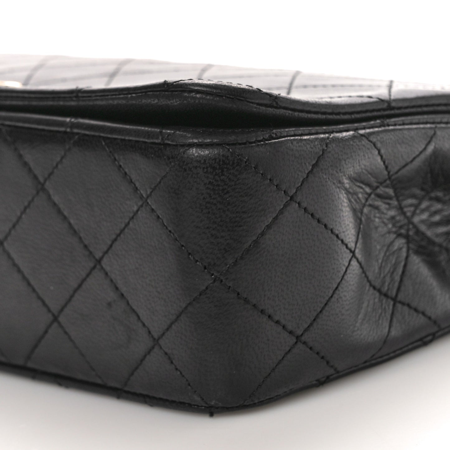 Lambskin Quilted Small Single Flap Black