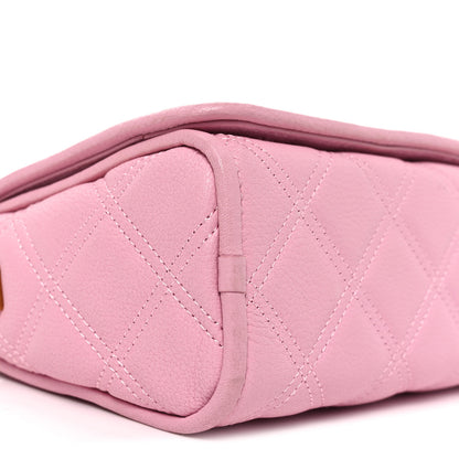 Marc Jacobs Grained Calfskin Quilted Double Stitched Small The Status Shoulder Bag Pink 8 of 9