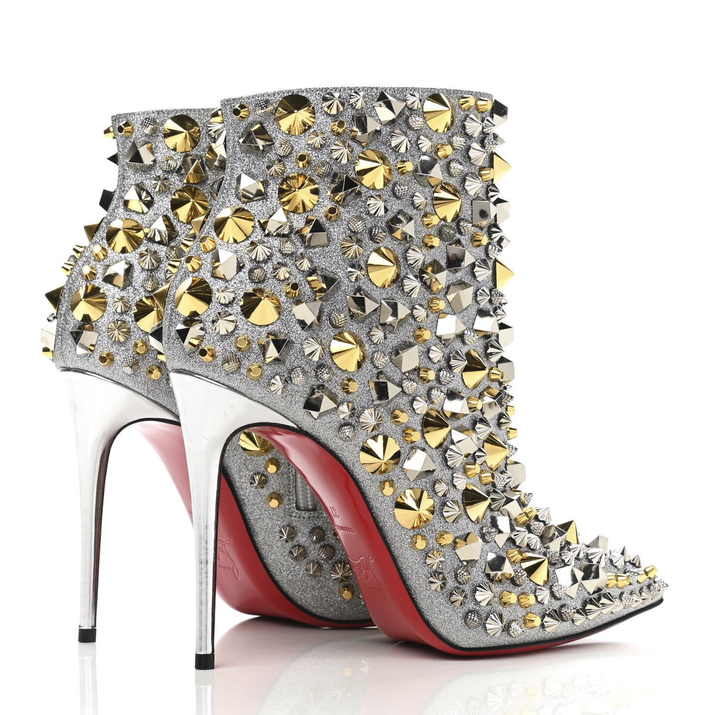 Calfskin Specchio Glitter So Full Kate 100 Ankle Boots 37 Silver Multicolor