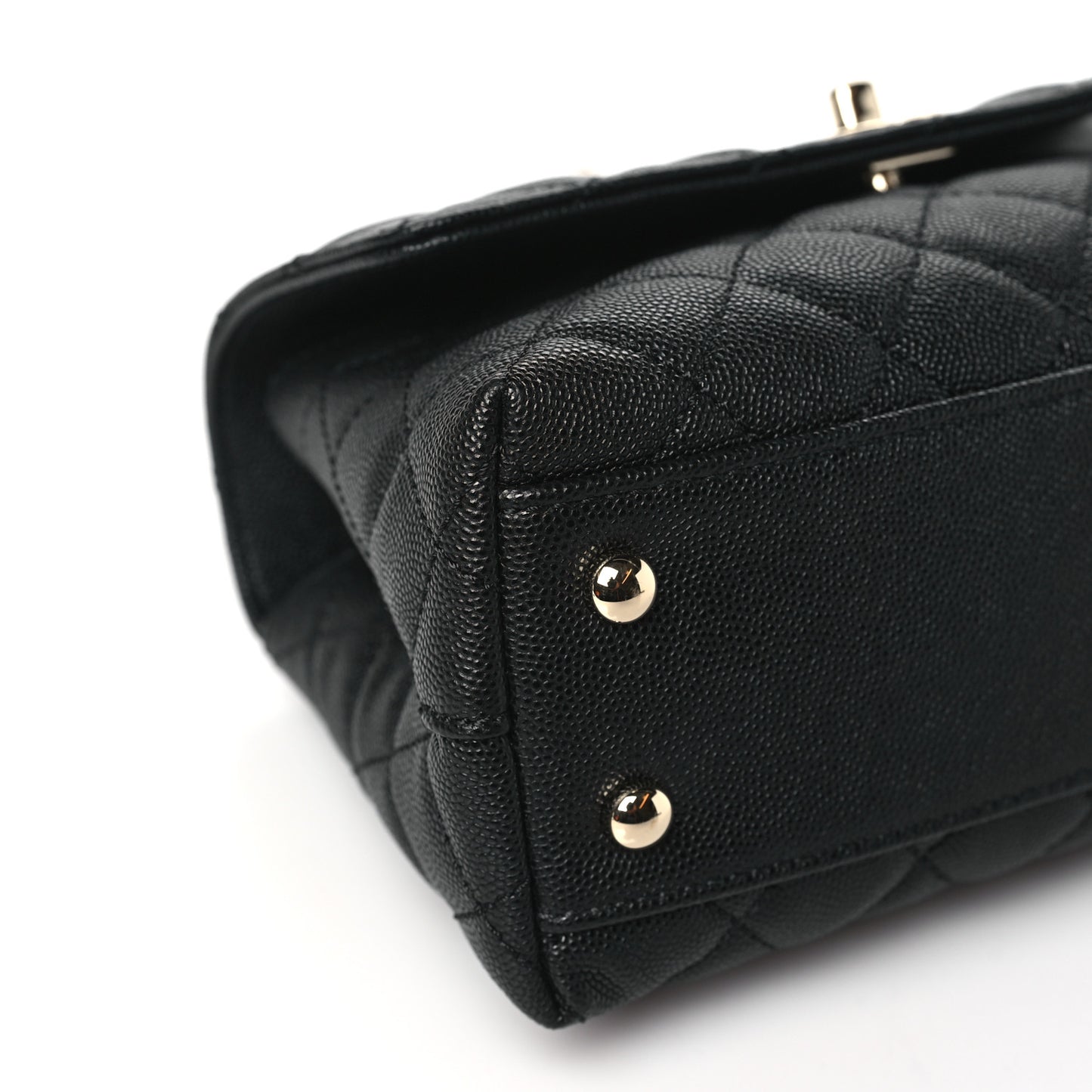 Caviar Quilted Mini Coco Handle Flap Black