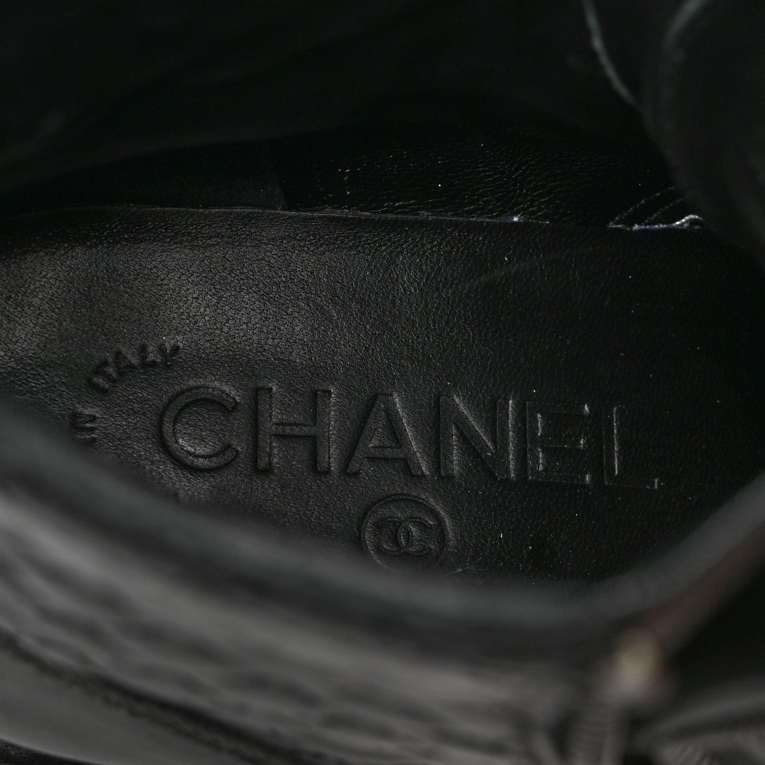 Chanel Calfskin Quilted Lace Up Combat Boots 36 Black 6 of 8