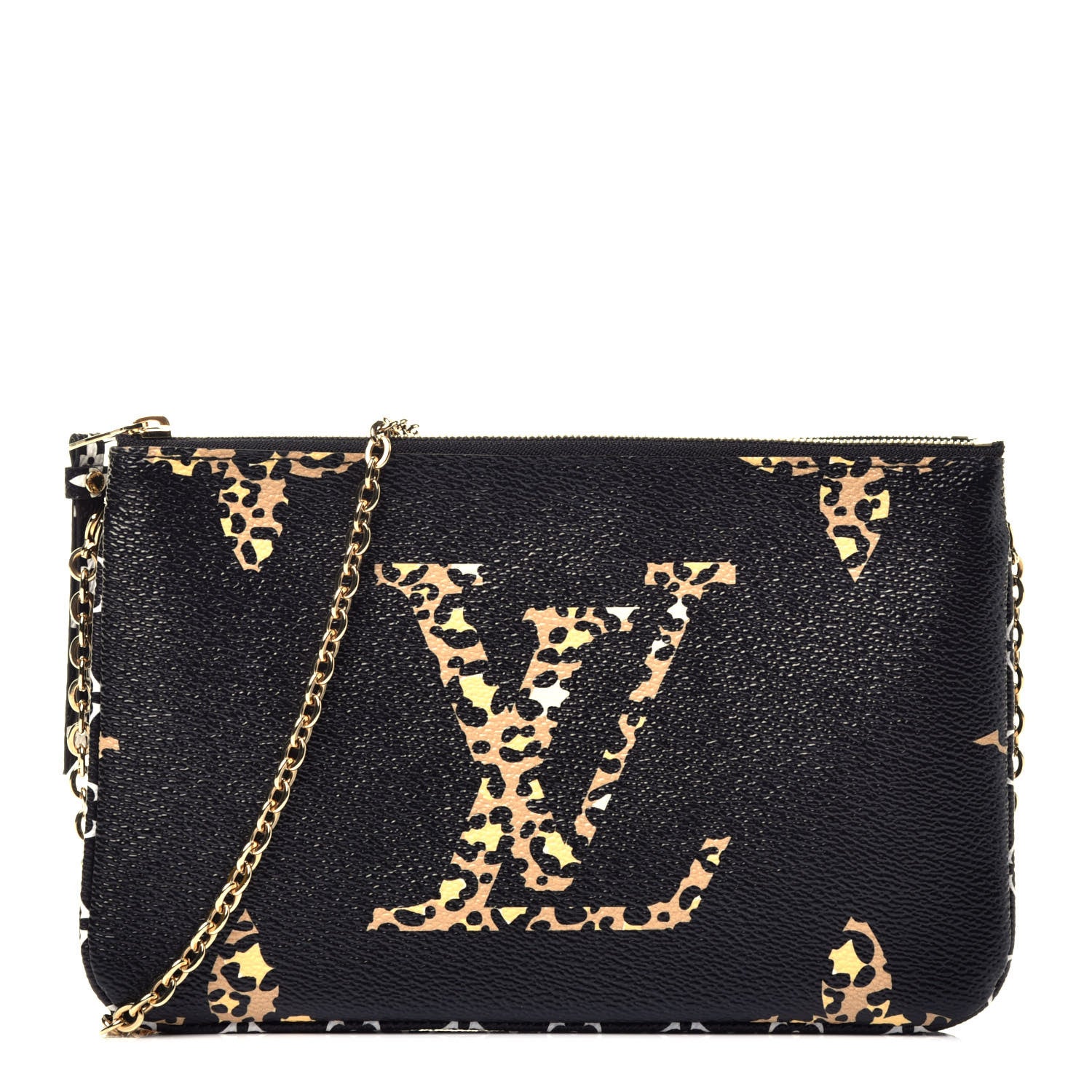 Louis Vuitton Monogram Giant Jungle Pochette Double Zip Black 1 of 9