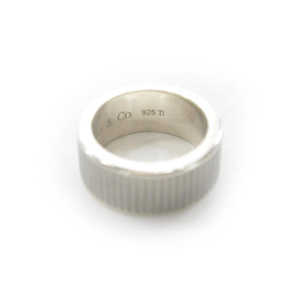 Tiffany Sterling Silver 9mm Titanium Coin Edge Ring 7 3 of 4