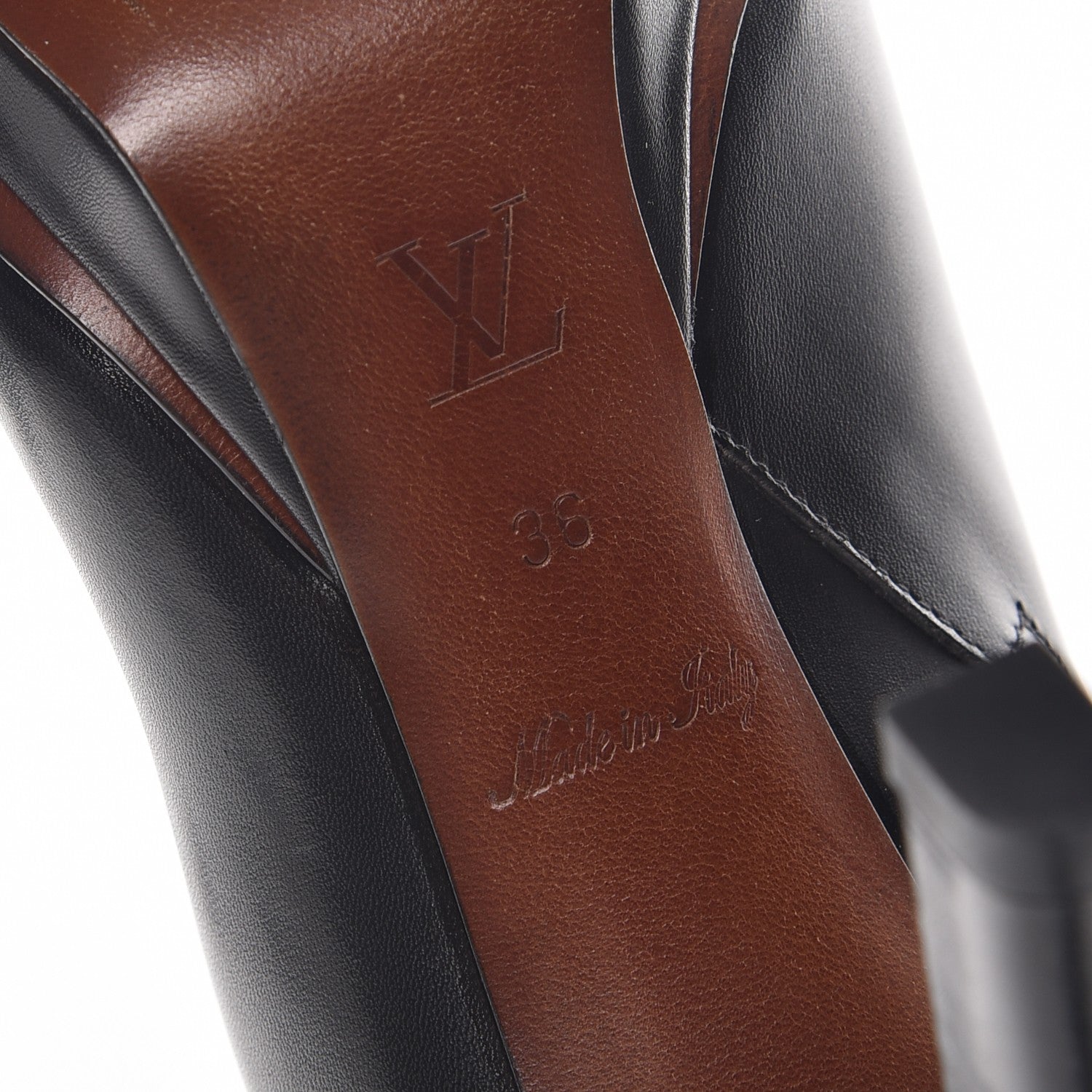 Louis Vuitton Calfskin Belted High Boots 36 Black 6 of 9