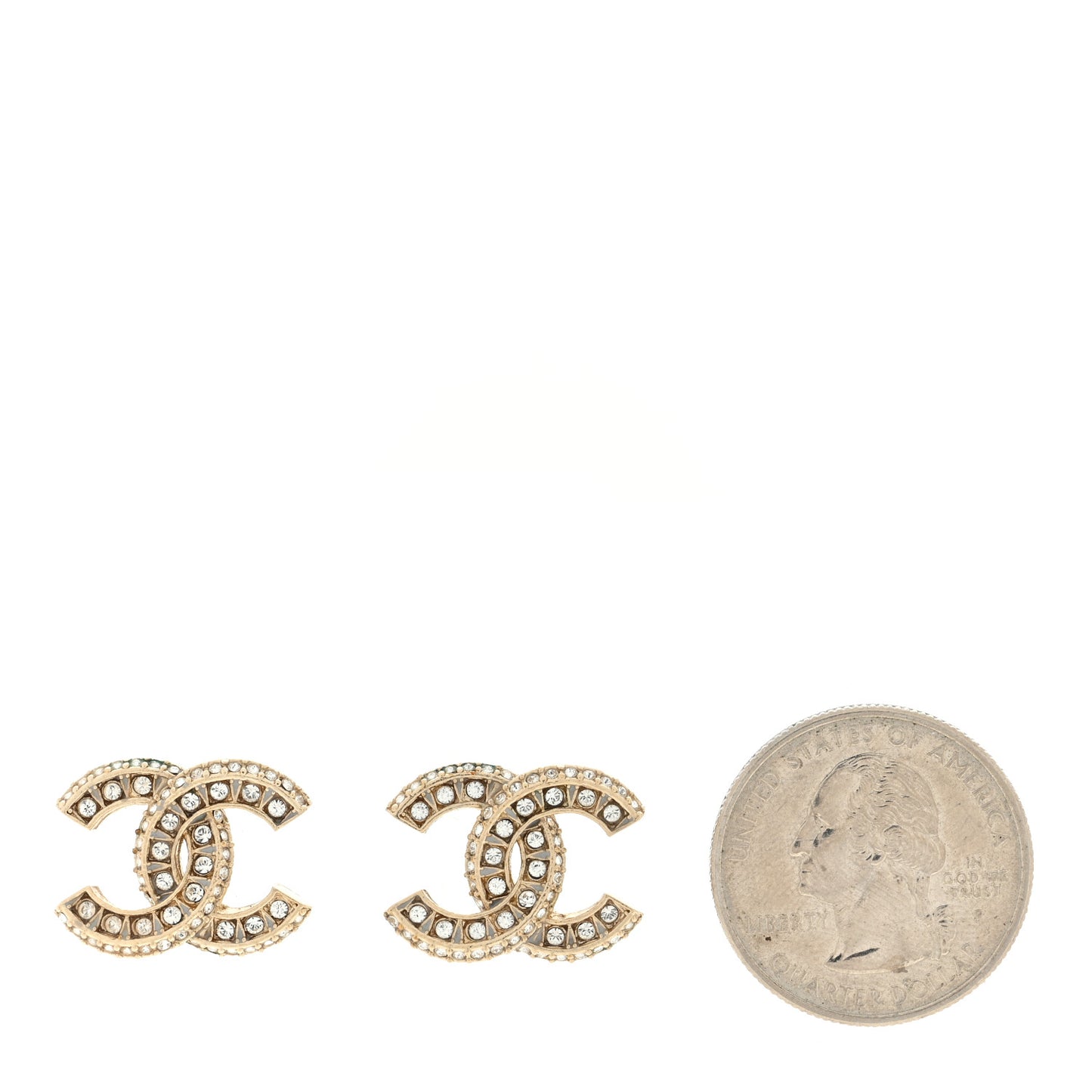 Crystal Timeless CC Earrings Light Gold
