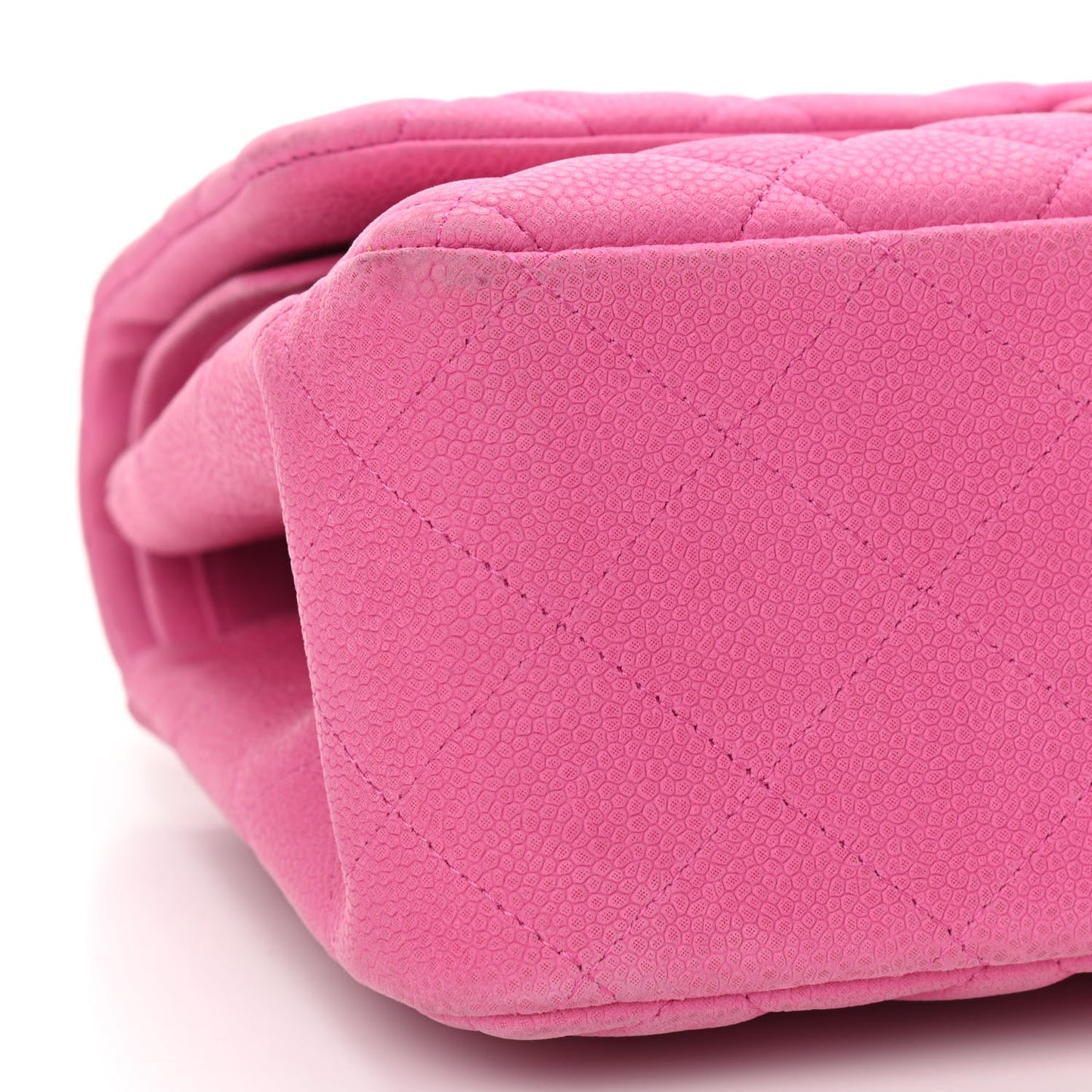 Iridescent Caviar Quilted Jumbo Double Flap Pink