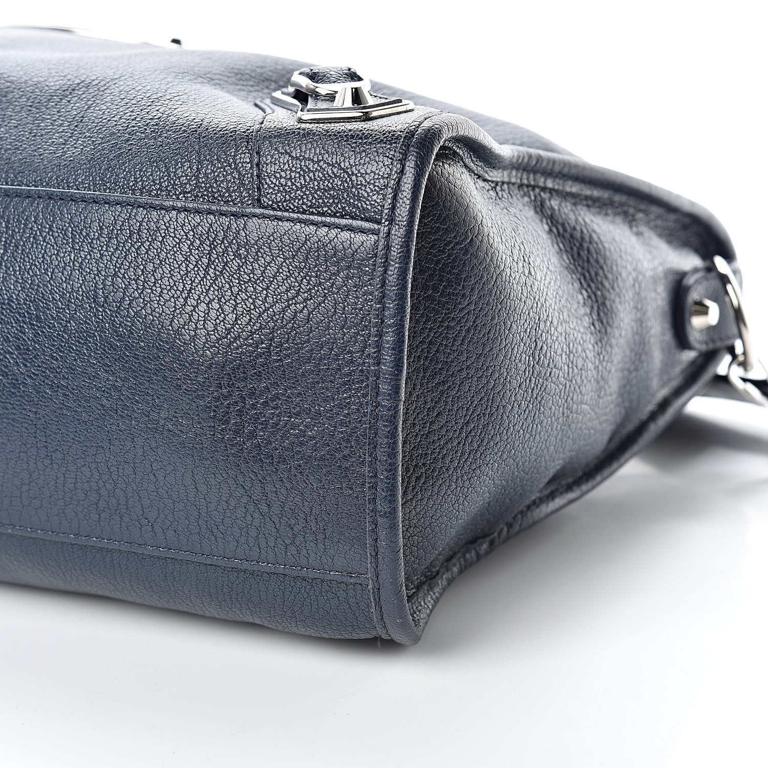 Balenciaga Chevre Silver Metallic Edge Hardware City Bleu Nuit Dark Sea 10 of 12