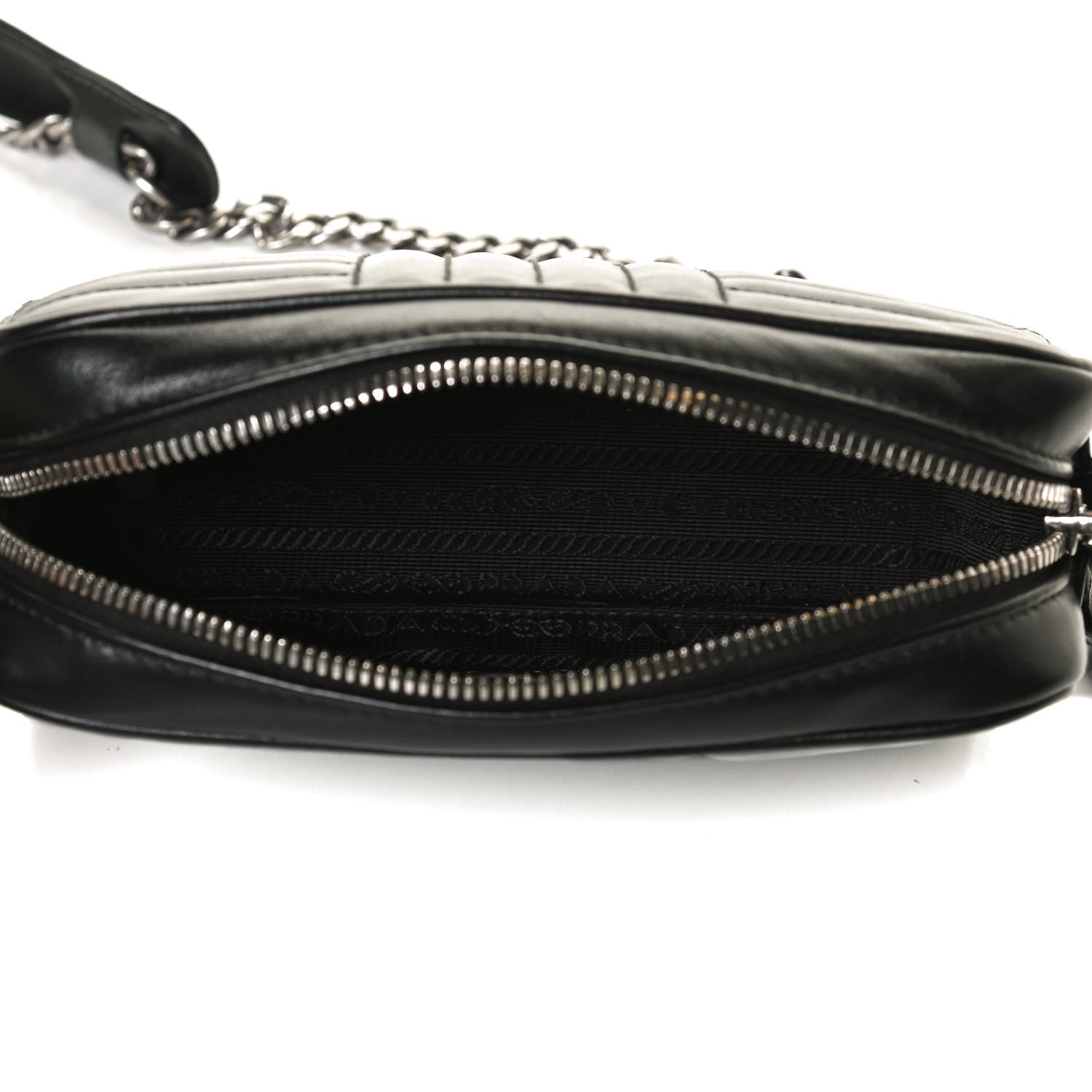 Prada Soft Calfskin Diagramme Crossbody Bag Black 4 of 14
