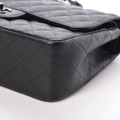 Chanel Crumpled Calfskin Quilted Jumbo Double Flap So Black 9 of 10