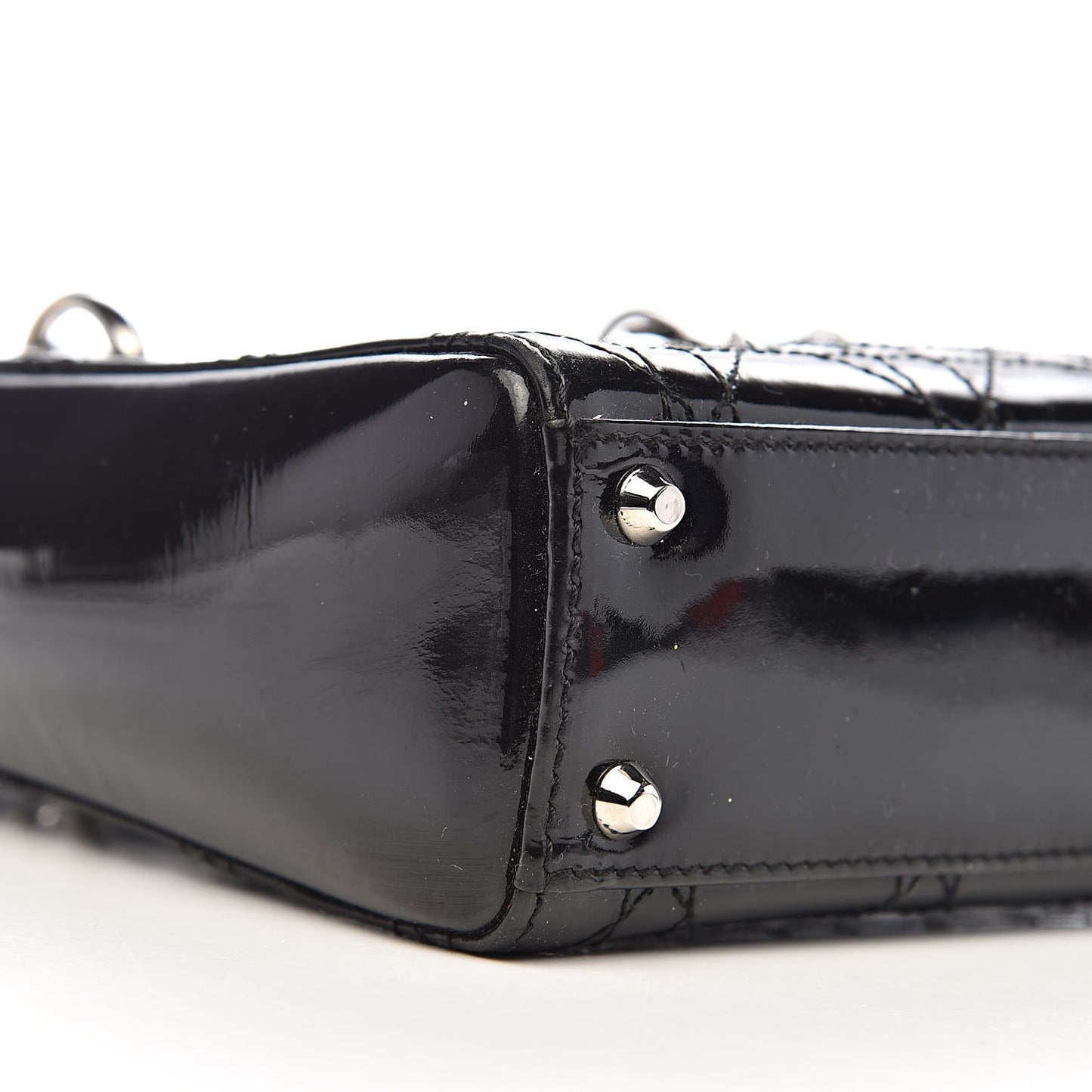 Patent Cannage Mini Lady Dior Black