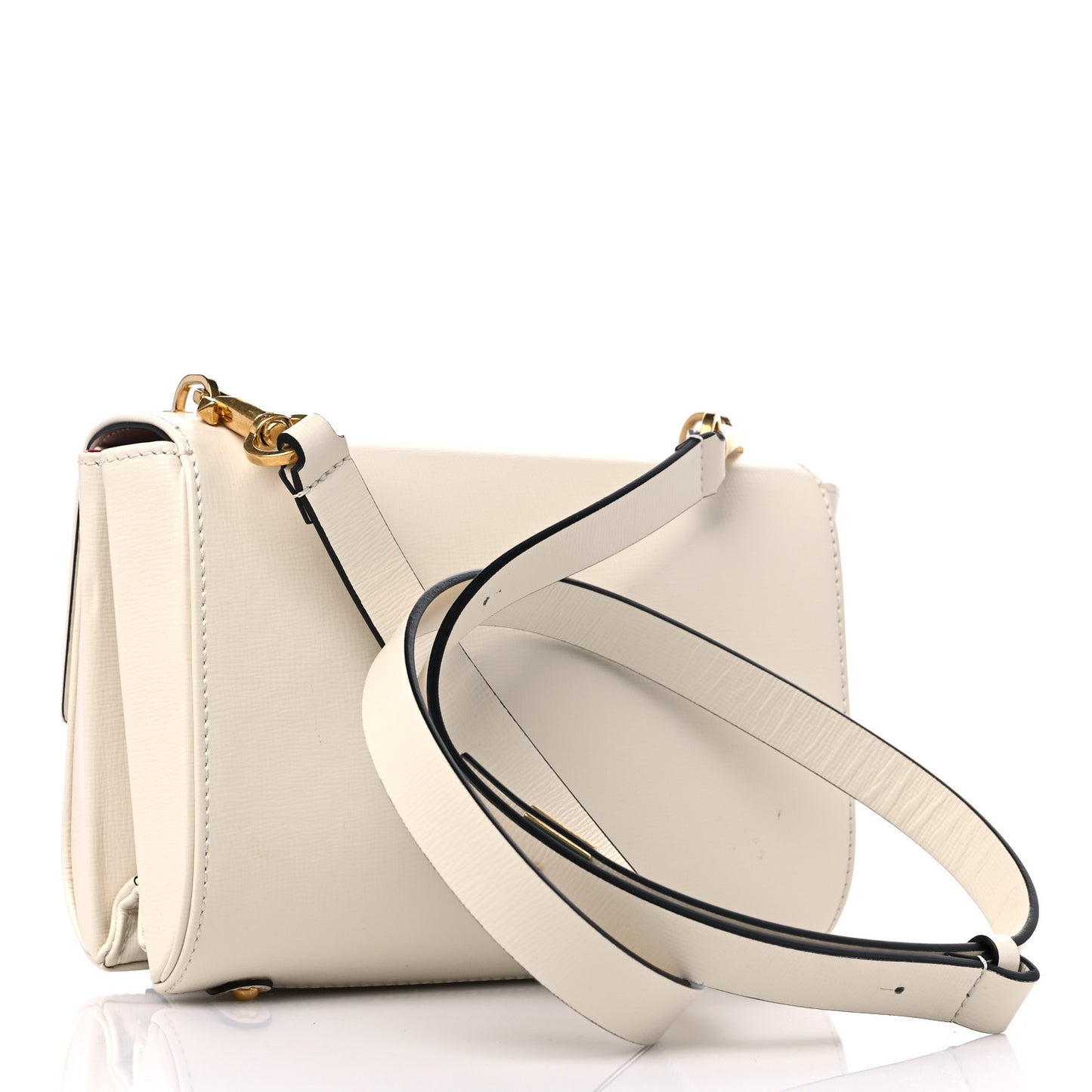 Grainy Calfskin VLogo Stud Sign Shoulder Bag Light Ivory