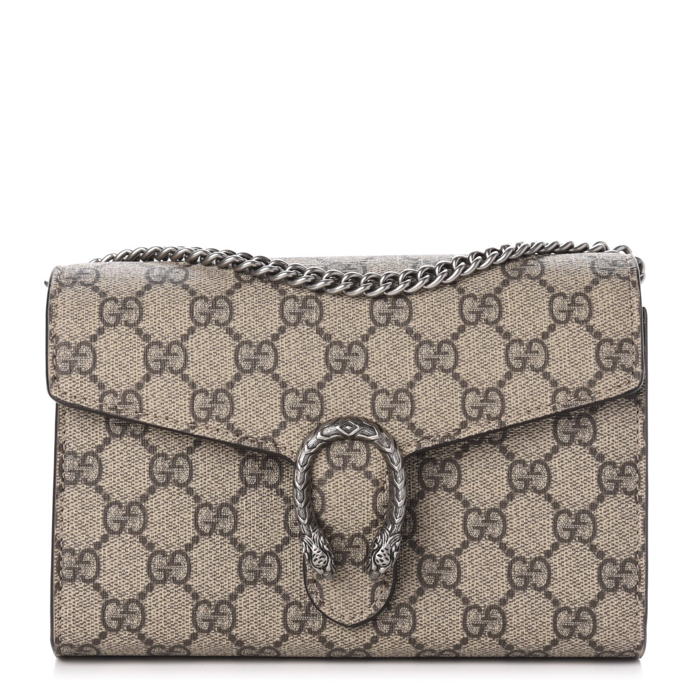 GG Supreme Monogram Mini Dionysus Chain Wallet Beige Taupe