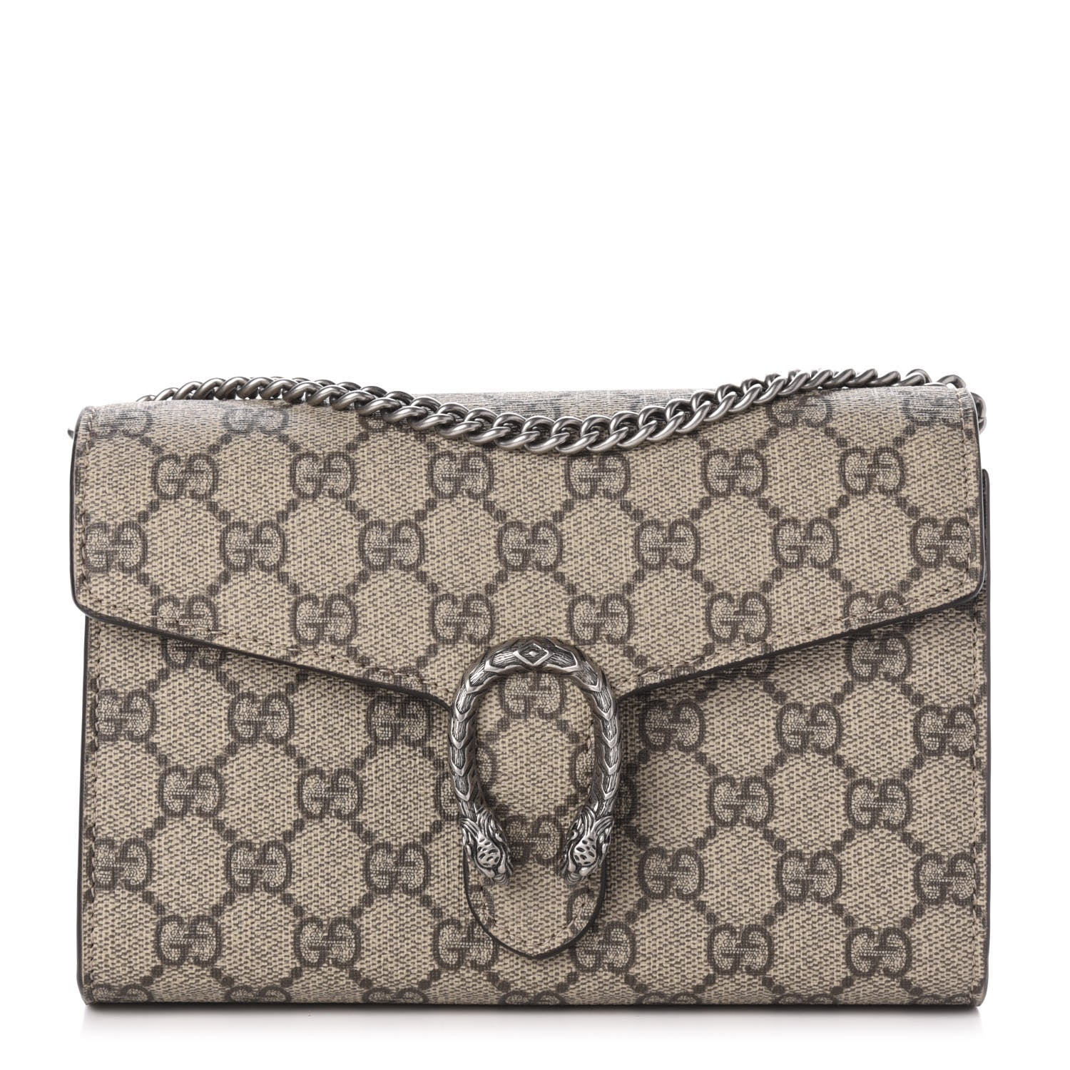 Gucci GG Supreme Monogram Mini Dionysus Chain Wallet Beige Taupe 1 of 11